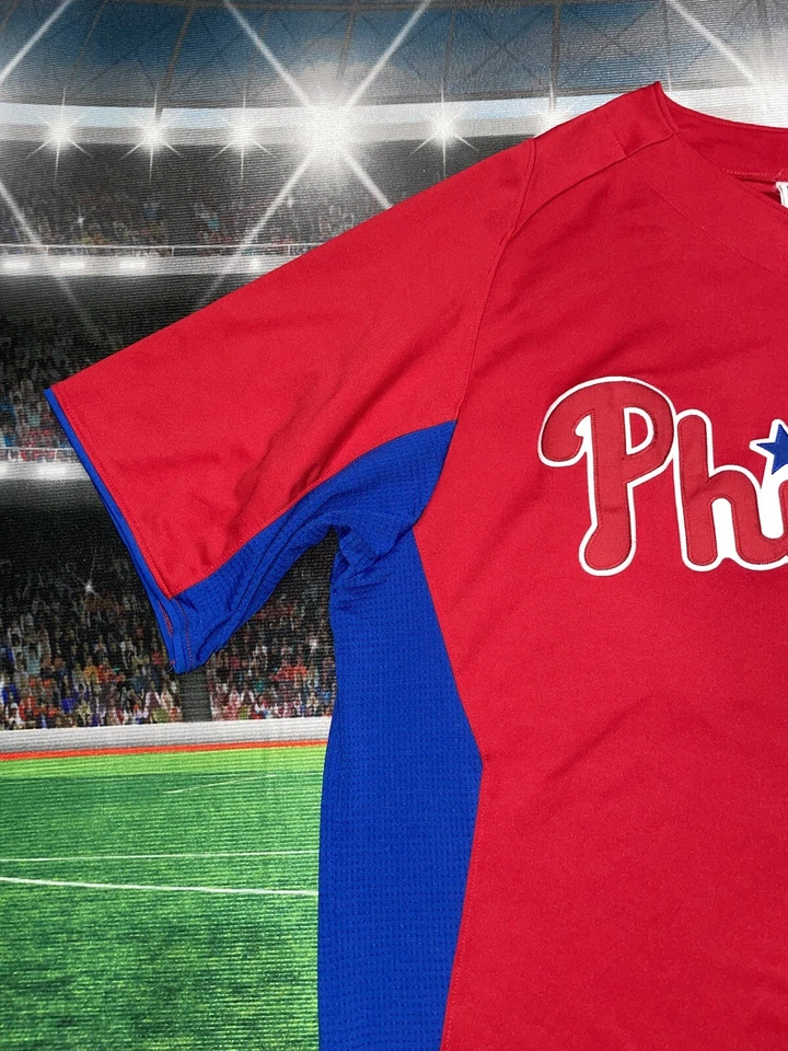 Camiseta deportiva roja majestuosa Philadelphia Phillies Cliff Lee #33 para hombre talla XL usada Foto 4 de 4