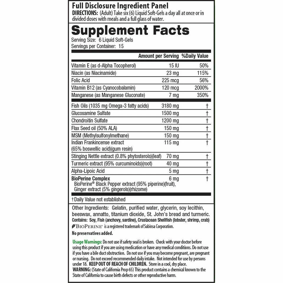 Irwin Naturals Fórmula Articular 3 en 1 Apoya Articulaciones Saludables - 90 Geles Blandos Foto 4 de 4