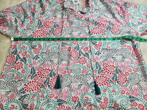 Michelle Mcdowell Grace Top Blouse Leopard Lounge Navy Size XX-Large XXL F-25 - Picture 5 of 17
