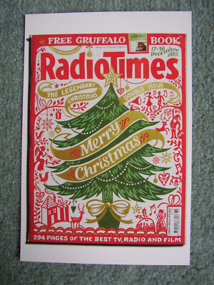 Neue Postkarte Vintage Radio Times Cover Dezember 2011 Weihnachtsbaumkarte Grüffelo BBC TV
