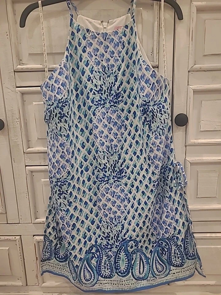 Vestido Mameluco Lilly Pulitzer Perla Skort Azul Paisley Puntera Piña Talla 8 Foto 2 de 4
