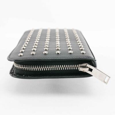 Saint Laurent Studded Zip-Around Wallet in Black Leather | eBay