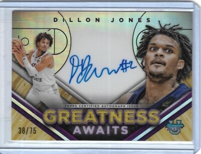 Dillon Jones 2023-24 Bowman Best U Greatness Awaits Auto 38/75  Thunder Wizards