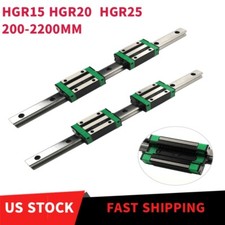2x HGR15 HGR20 HGR25 Linear Guide Rail 4x HGH15CA HGH20CA HGH25CA Block CNC DIY