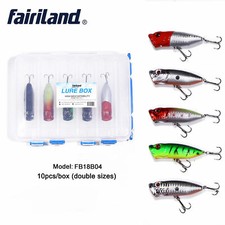Life-like 3D Eyes Popper Bait 2 Carbon Treble Hook Fishing Lures and a Lure Box