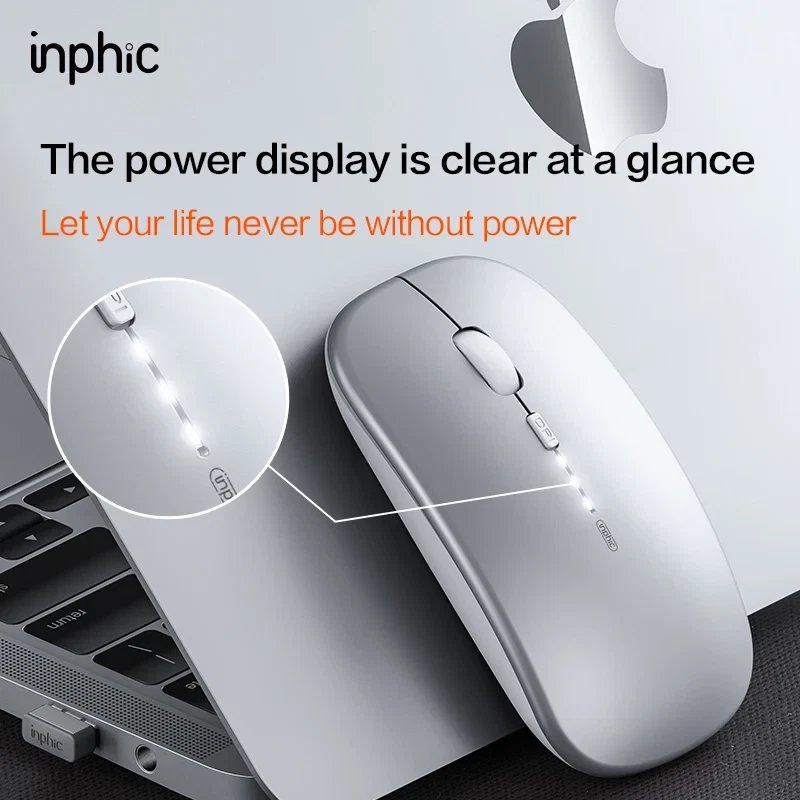 INPHIC M1PRO Rechargeable Wireless Mouse Triple-Mode Power Display Silent - Image 3 of 4