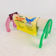Polly's Portable Large Parrot Stand Rocker 1.5"x8" Long Nail Trim Perch Grn Red