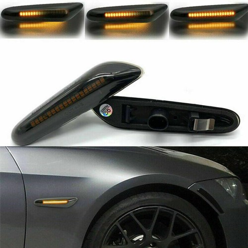 Para BMW E46 E60 E82 E83 E90 marcador lateral luces de giro humo dinámico - Imagen 2 de 8