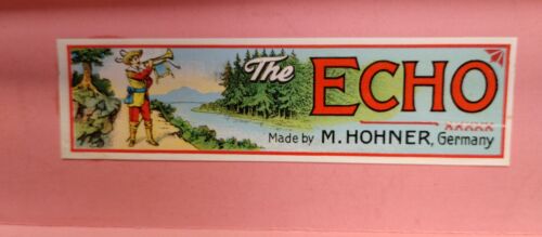 The Echo Harp Harmonica M Hohner Double Sided Key C/G Made In Germany 56/96 Rare - Picture 16 of 21