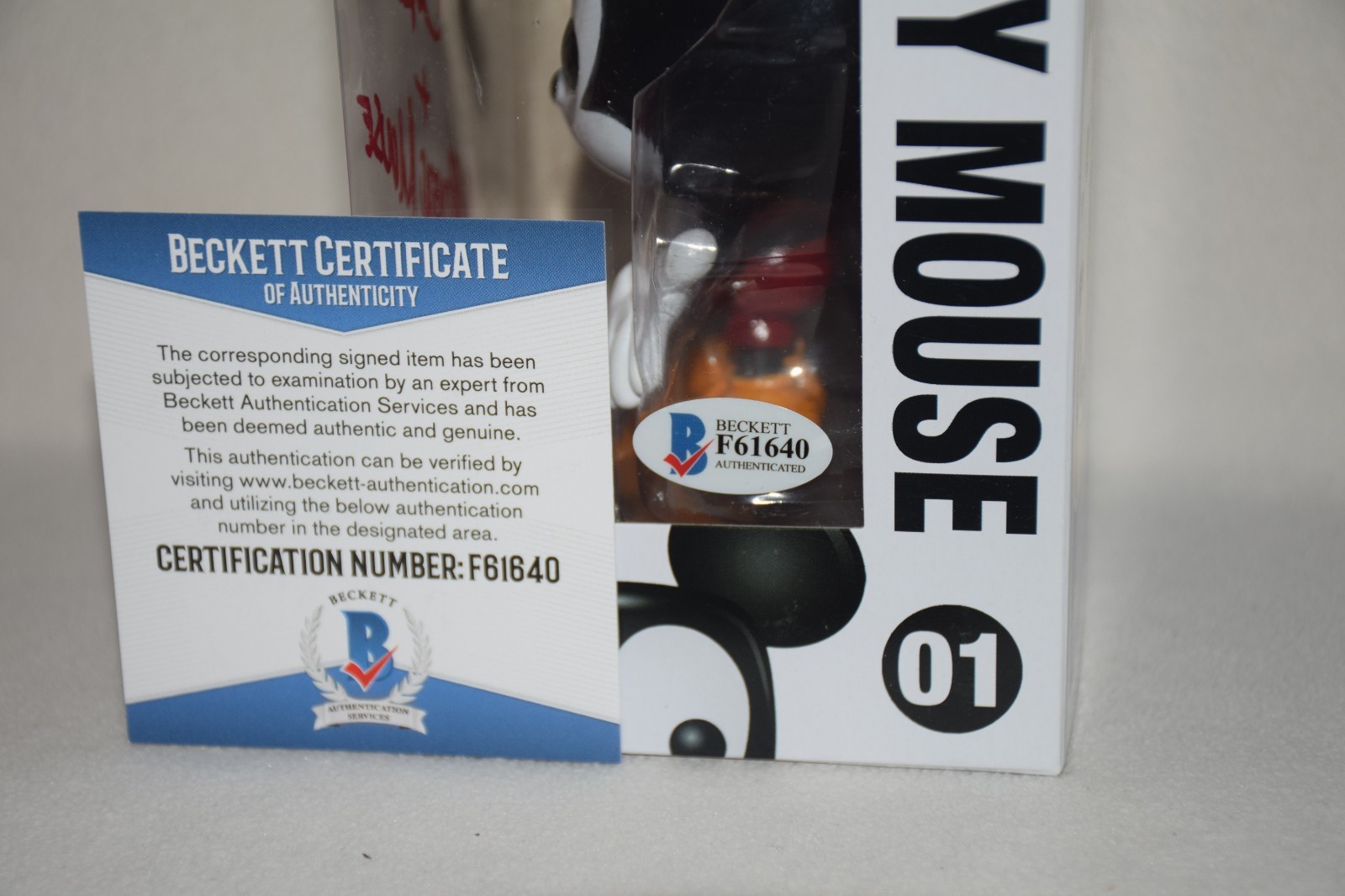 Bret Iwan Autographed Signed Mickey Mouse Funko Pop 01 Beckett COA Disney
