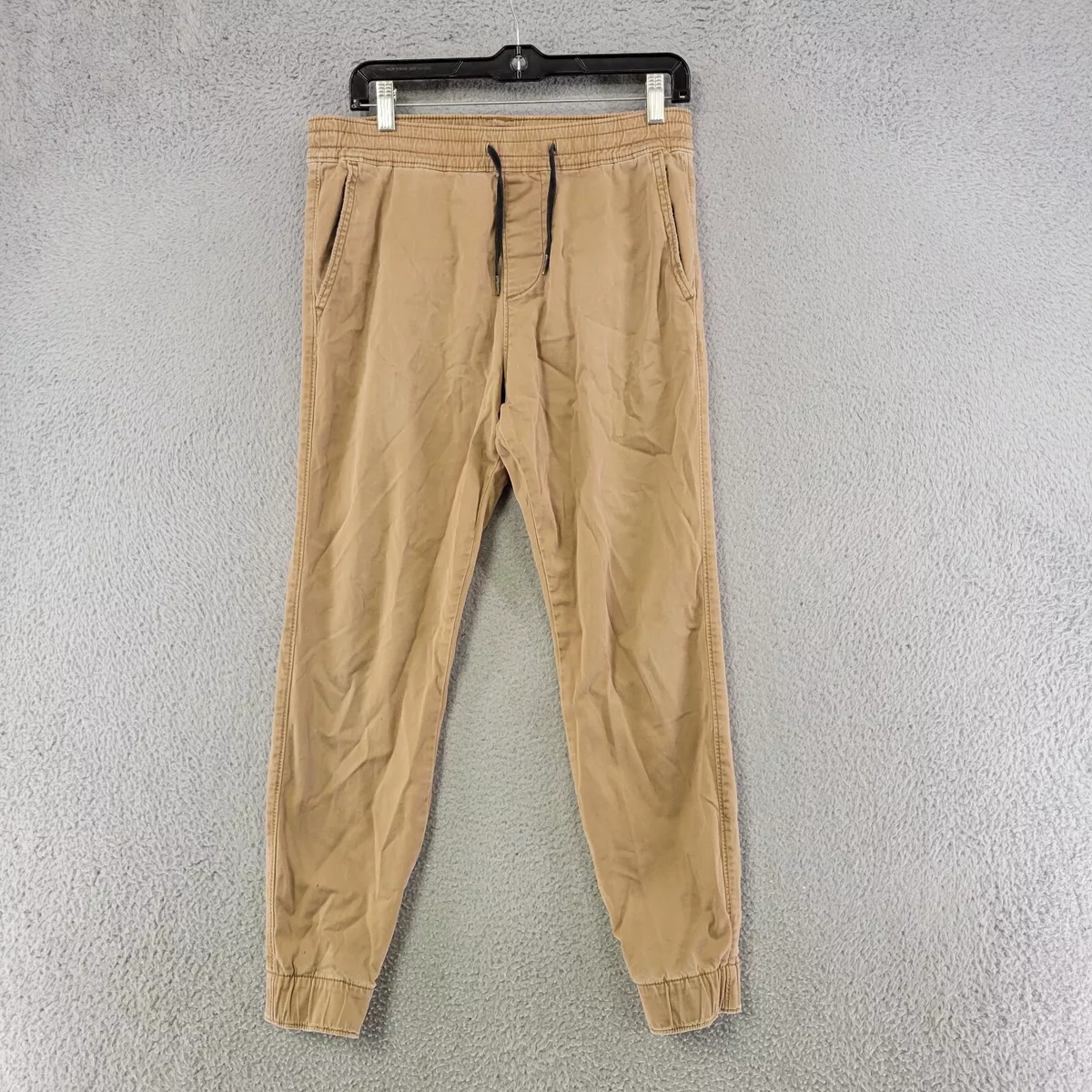 Hollister Joggers Mens S Small Beige Skinny Drawstring Pockets Casual  Stretch