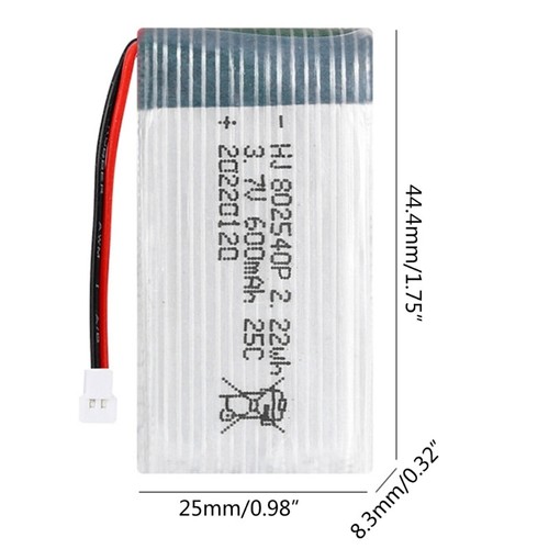 802540P 3.7V 600mAh 25C Lipo for Quadcopter Drones Car Boats - Zdjęcie 8 z 12