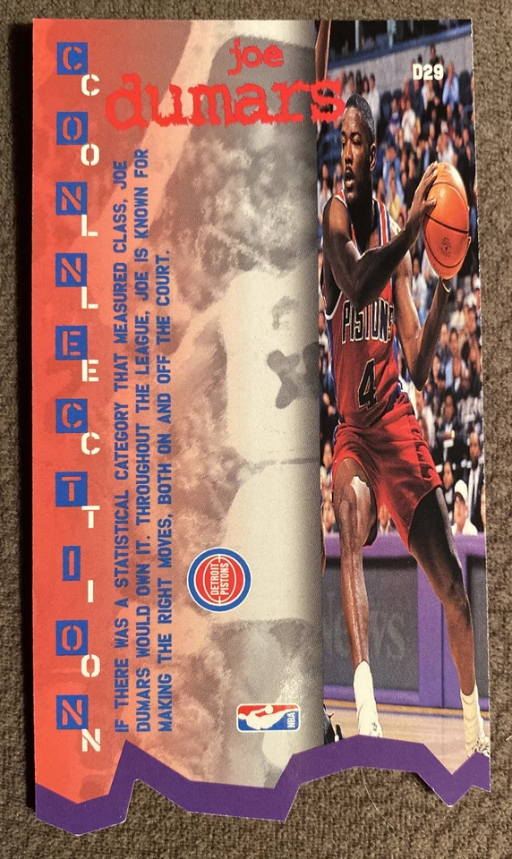 Joe Dumars Pistons 1995-96 NBA Jam Session Connection Collection #D29 Die Cut - Image 3 of 3