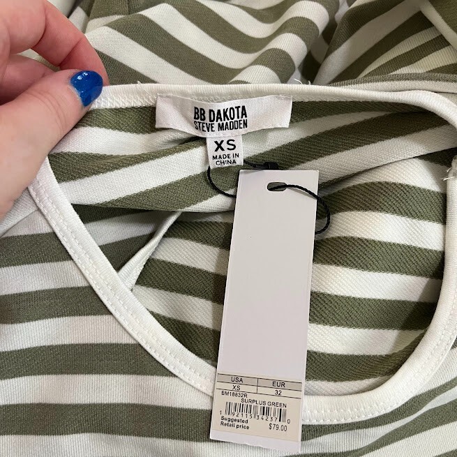 NEW BB Dakota Steve Madden Maxi Dress Womens Green White Stripes NWT | eBay