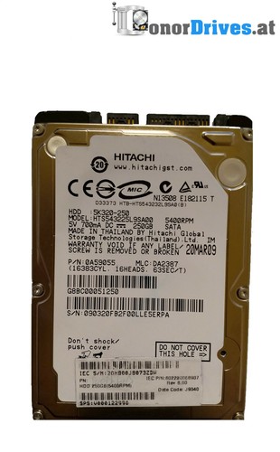 Hitachi  5K320-250- HTS543225L9SA00 - 250 GB - SATA - PCB 220 0A90002 01*