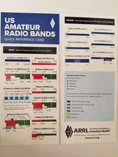ARRL Amateur Radio Bands - Quick Reference Card - 8.5 X 4 Inches MF/HF/VHF/UHF 