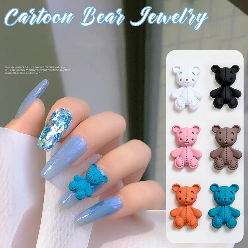 10pcs 3D Bear Nail Art Decorations Cartoon Bear Nail Charms Ornaments  Manicure