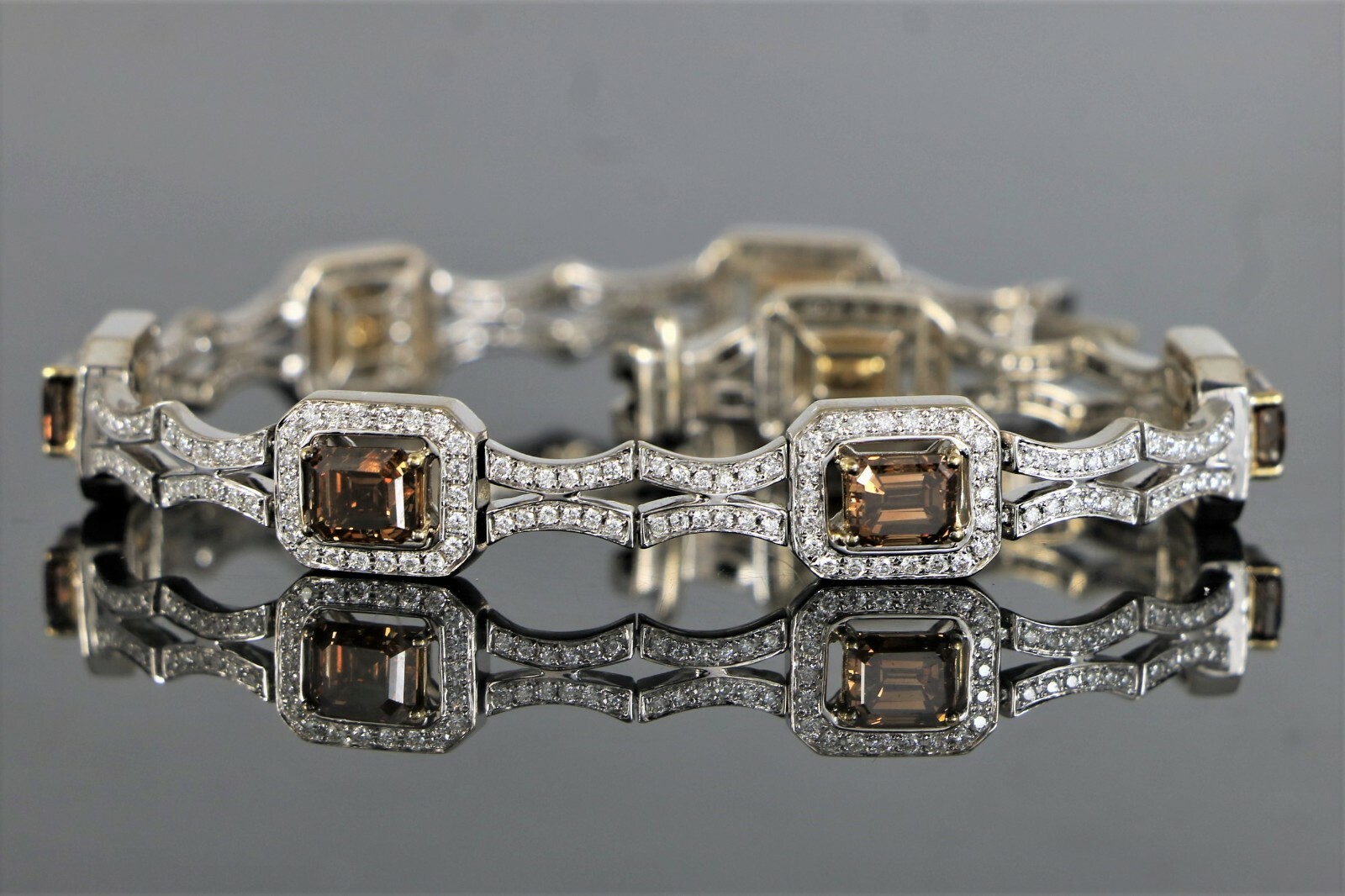 55,000 LeVian 18K White Gold 10.05ct Emerald Chocolate Diamond Tennis Bracelet eBay