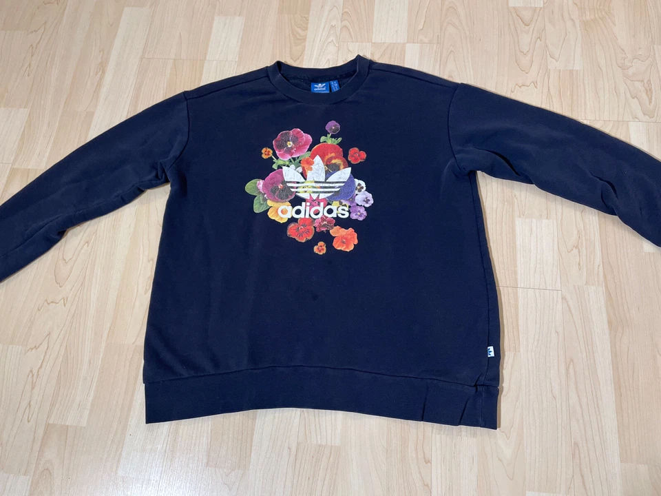 Adidas Sweatshirt Langarm Pullover Rundhals Floral Damen Gr. 36 - Bild 1 von 4