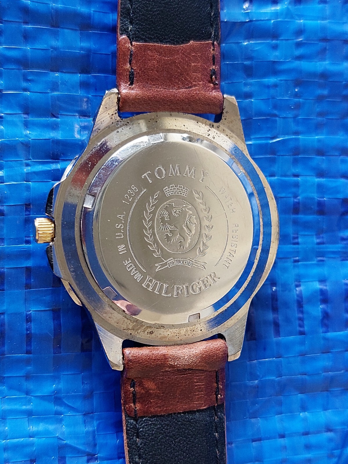 Tommy Hilfiger Made in Usa 1238 Men's Watch Dial Leather Band Fresh