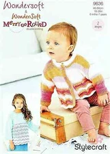 STYLECRAFT 9636 CARDIGAN & SWEATER Knitting Pattern DK 18"-26" 46cm-66cm