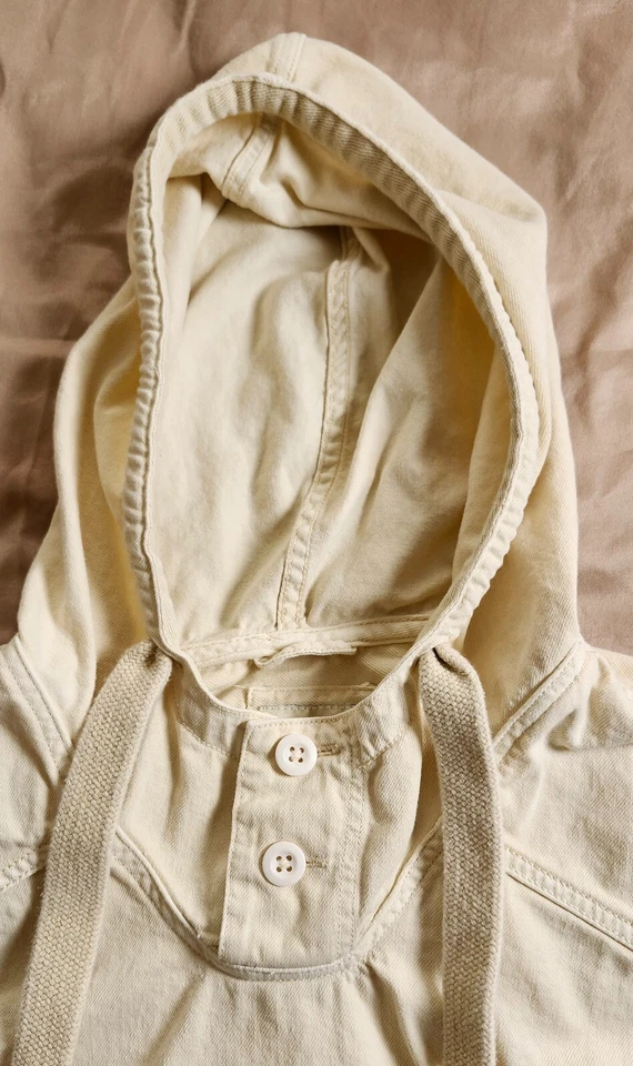 Pullover con capucha de lona marfil American Eagle para mujer chaqueta costera de playa talla S Foto 3 de 4