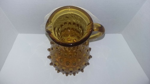 Vtg Empoli Pointed Hobnails Amber Colored Glass Pitcher/Carafe Polished Pontil - Picture 3 of 12