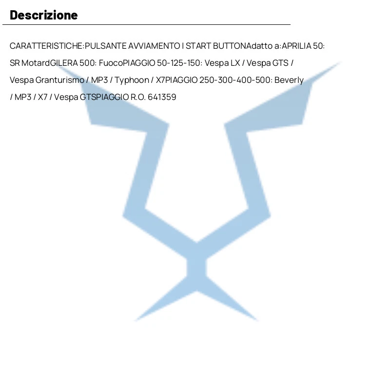 PULSANTE AVVIAMENTO FOR VESPA GTS SUPER SPORT 125 2011-2012 Foto 4 de 4