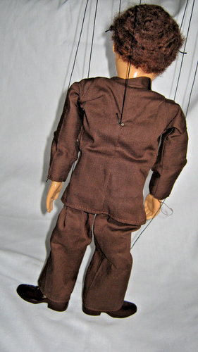 Hazelle's Marionette No. 901 DAPPER DAN lebensechte Puppe Vintage 50er Jahre braun Anzug - Bild 4 von 11