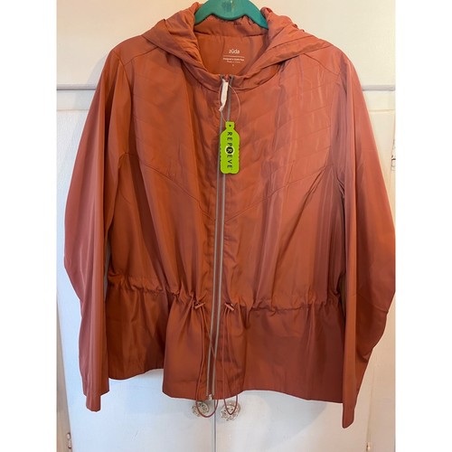 NWT Zuda Zip Up Windbreaker Jacket Hooded UPF 50, Rosewood Pink, Size Large