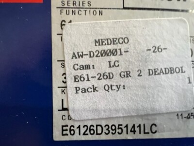 MEDECO ARROW E61 -26D  SINGLE CYL DEADBOLT L/CYLINDER US26D  2 3/4'' BACKSET GRD2