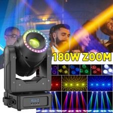 LED ZOOM Moving Head Light 180W RGBW Gobo Beam Stage Lighting DJ Disco Show DMX