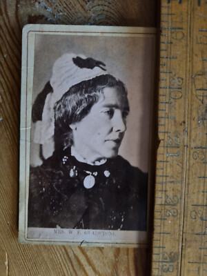 Mrs W E Gladstone (Catherine) Kabinettkarte 1800er unbekanntes Bild selten 6,5 x 10 cm