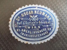 (40644) Seal Stamp - Dr. Oscar Neumann, Advocat, Vienna