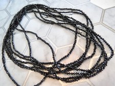 102" Continuous Strung Faceted 2mm BLACK SPINEL NECKLACE Sparkly LAYERED Evening