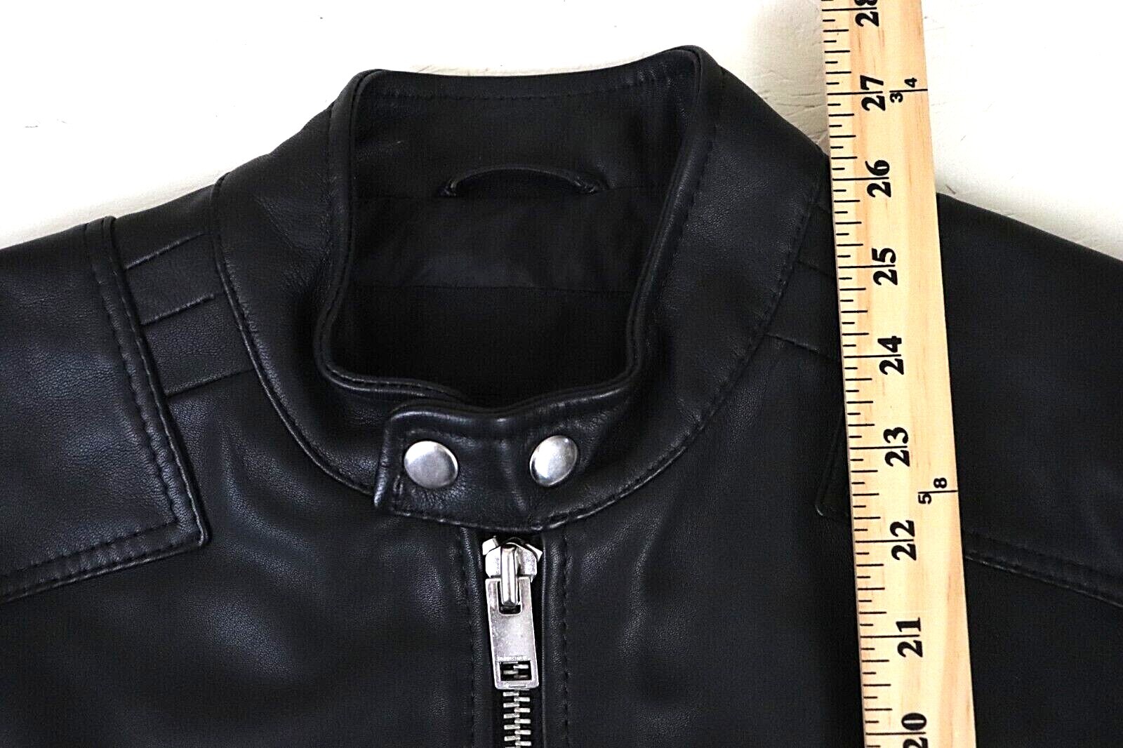 Diesel Leather racer jacket with D patch Size M Medium L-Boy-CL 100percent Sheepskin L image 5