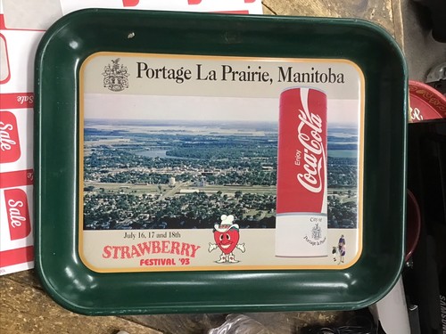 Coca-Cola-Portage la Prairie MANITOBA Erdbeerfestival Coca-Cola Tablett 1993