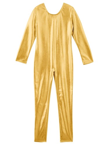 Girls Leotard Shiny Bodysuit Catsuit Jumpsuit Ballet Romper Jazz Dancewear Kids - Picture 26 of 64