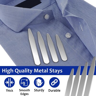 dress shirt collar stays 40 Magnetic Metal for Men + 10 Magnets in Plastic Box 10 premium Collar Stays may-launch-2386 Color Name:Maroon Wedding Guest Dresses Near Button