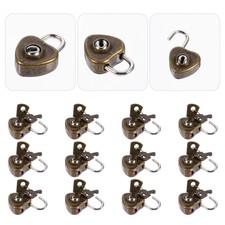  12 Pcs Heart Shaped Padlock Antique Diary Lo...