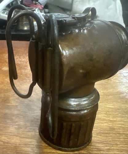Vintage JUSTRITE Brass Carbide Coal Miner’s Cap Helmet Lamp Light Lantern 1912 - Picture 3 of 11