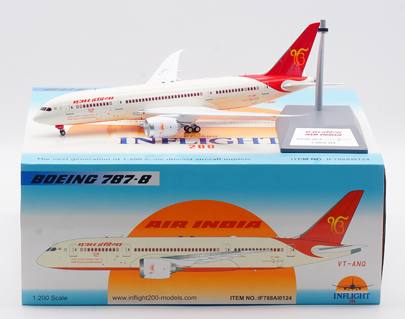 1:200 InFlight AIR INDIA BOEING 787-8 Passenger Airplane