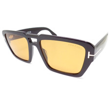 Tom Ford Redford TF 1153 01E Black Amber 56mm New Sunglasses Authentic