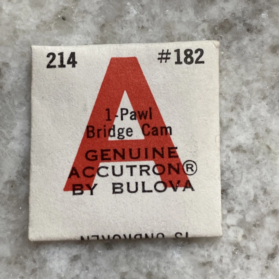 Horquilla de afinación Accutron 214 Pawl Bridge Cam 182 Bulova pieza genuina BV1 Foto 3 de 4