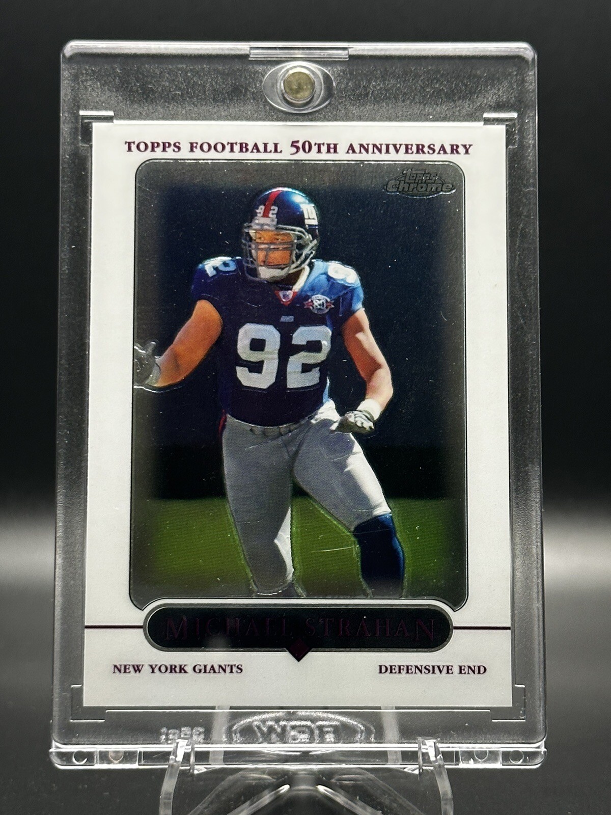 2005 Topps Chrome Purple Refractor #82 Michael Strahan NFL New York Giants