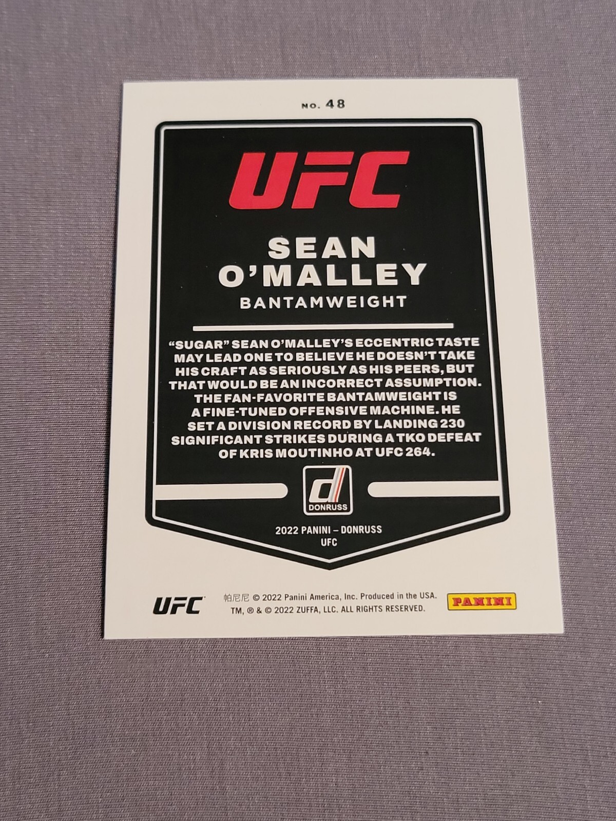 2022 Donruss UFC Purple Flood 48 Sean O'Malley eBay