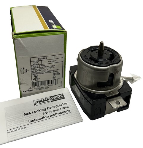 Leviton 3325-GC 20 Amp, 125/250 Volt, Flanged Inlet Locking