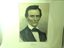 Currier and Ives Abraham Lincoln Lithograph Reprint 9x13.5 inch. SH1