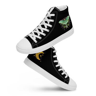 Women s witchy/ Luna moth high top canvas shoes