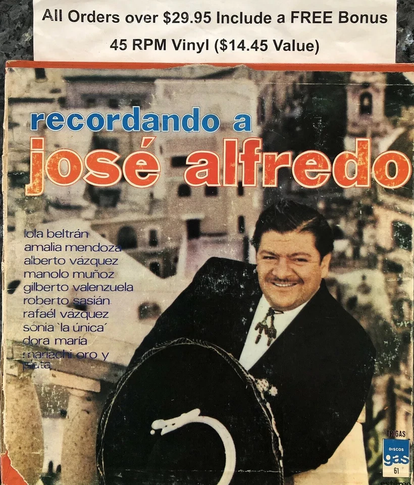 José Alfredo-“Recordando”-Box Set (3) LPs-33 RPM GAS 78-FREE Shipping In The USA - Image 2 of 4
